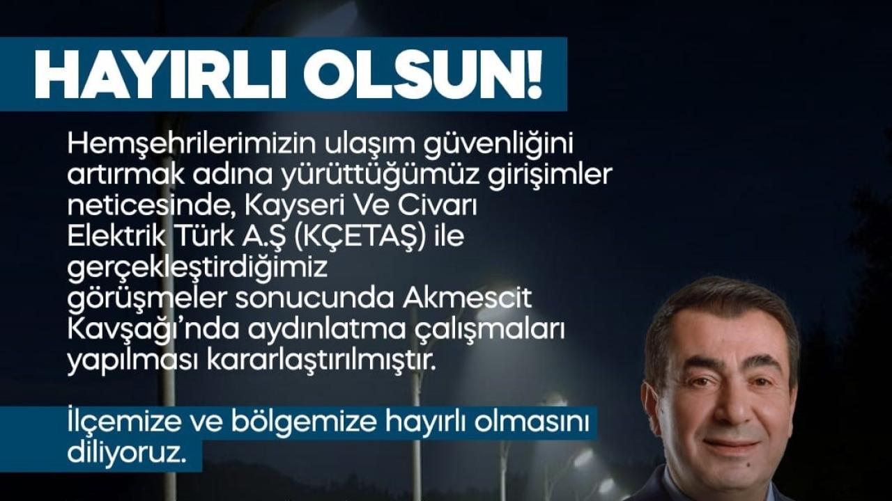 AKMESCİT KAVŞAĞI AYDINLANIYOR