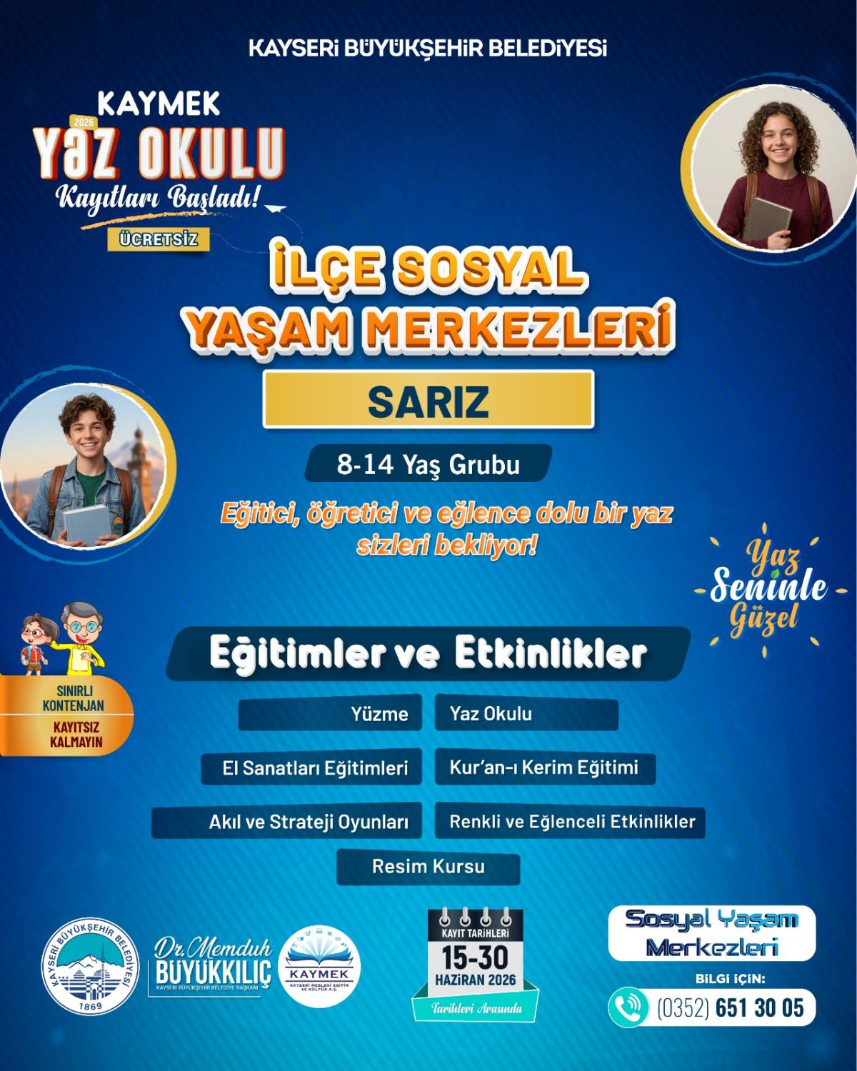 YAZ OKULU KAYITLARI BAŞLADI