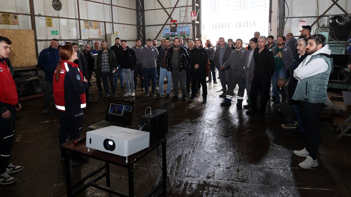 TALAS'TA İŞÇİLERE YANGIN EĞİTİMİ