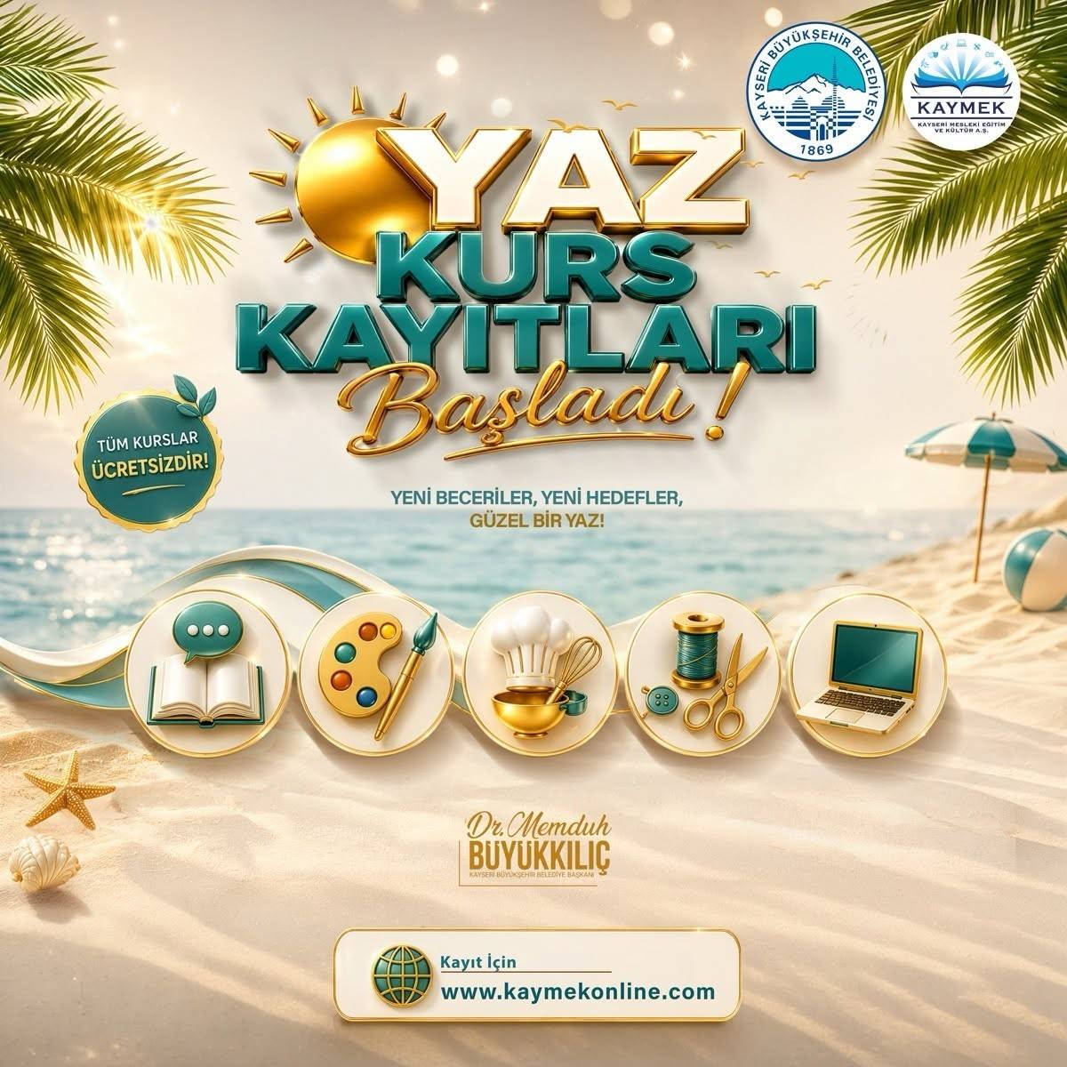 KAYMEK SANAT VE MESLEKİ EĞİTİMİ YAZ DÖNEMİ KURS KAYITLARI BAŞLADI