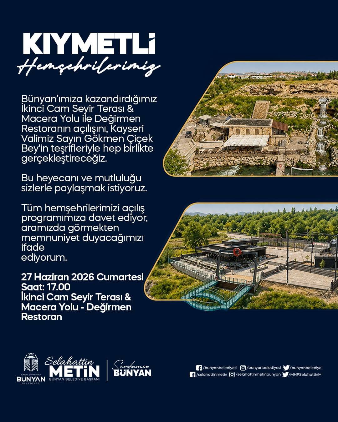 BAŞKAN METİN'DEN AÇILIŞA DAVET