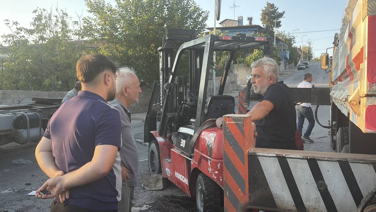 KONTROLDEN ÇIKAN FORKLİFT YAN YATTI: 1 YARALI