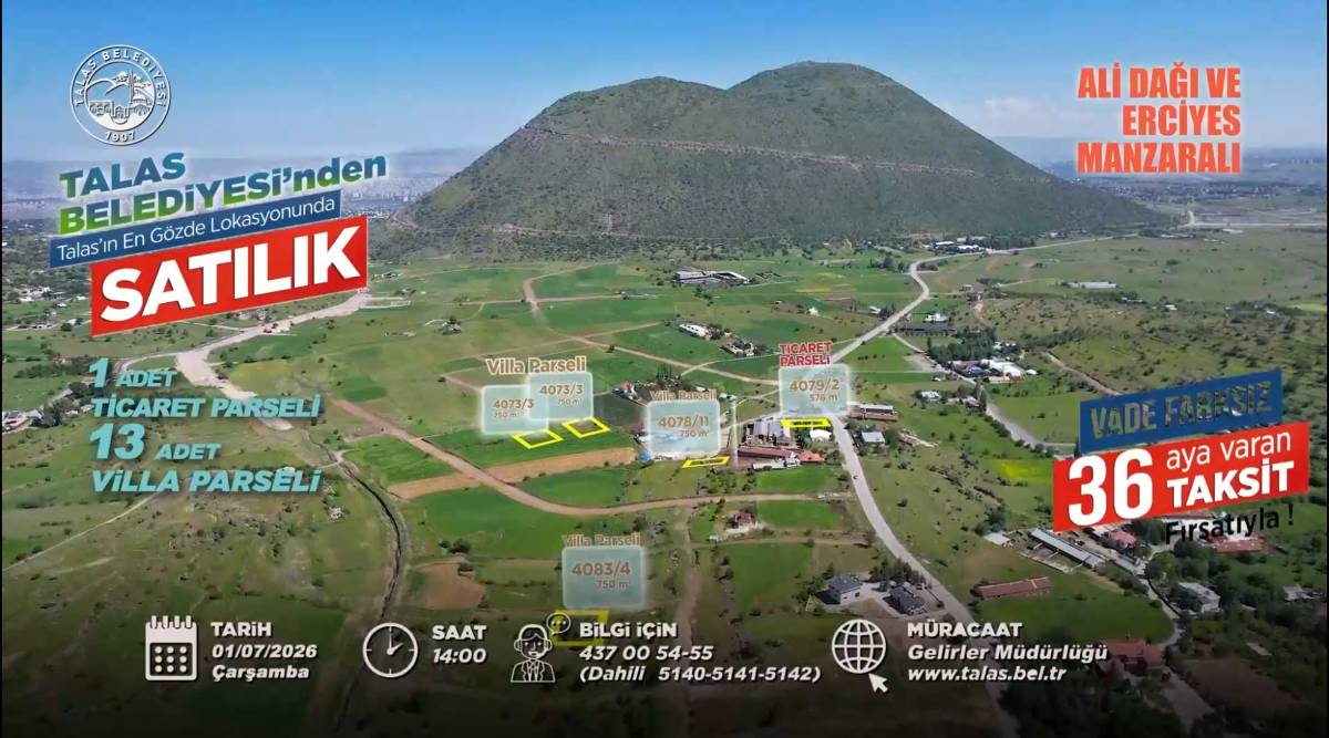 TALAS’TA KONUT, TİCARET VE VİLLA ARSASI FIRSATINA SAYILI GÜNLER