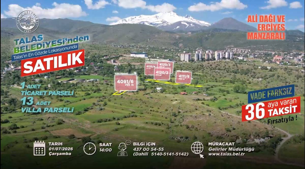 TALAS’TA KONUT, TİCARET VE VİLLA ARSASI FIRSATINA SAYILI GÜNLER