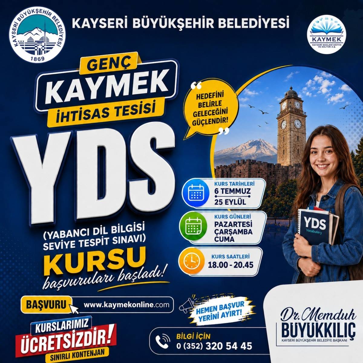BÜYÜKŞEHİR'DEN GENÇLERE TYT, LGS VE YDS KURSLARI