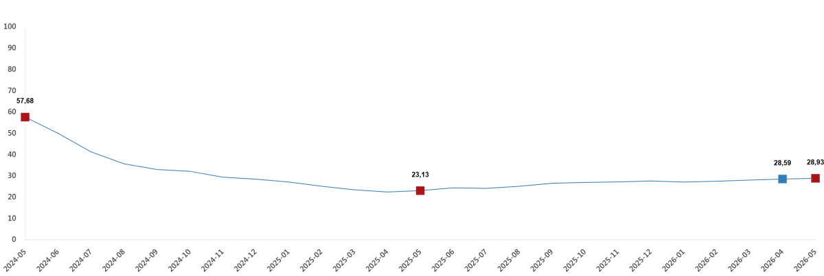 YURT İÇİ ÜRETİCİ FİYAT ENDEKSİ (Yİ-ÜFE) YILLIK YÜZDE 28,93 ARTTI, AYLIK YÜZDE 2,75 ARTTI