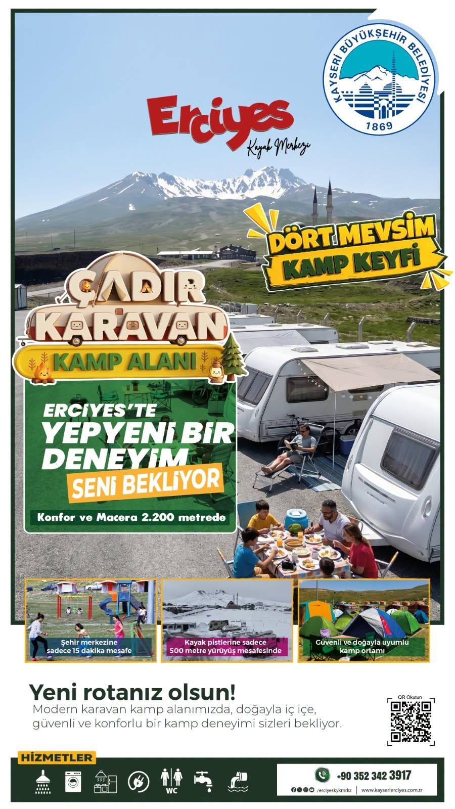 ERCİYES ÇADIR KARAVAN KAMP ALANI MİSAFİRLERİNİ BEKLİYOR